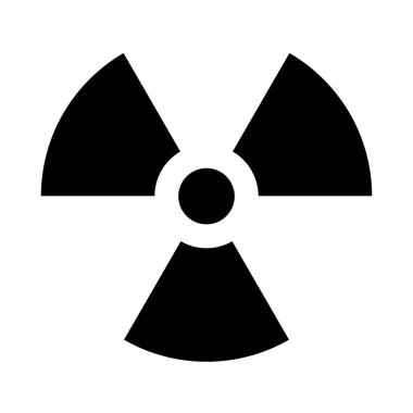 Beyaz bir arka plan üzerinde izole bir radyoaktif sembol