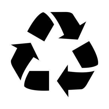 Beyaz bir arka plan üzerinde izole bir geri dönüşüm sembolü