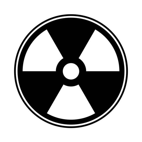A radioactive symbol isolated on a white background