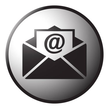 E-posta zarf simgesi üzerinde beyaz bir adam izole bir mesajla