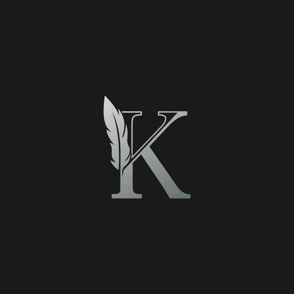 Αρχικό Σύμβολο Letter Logo Luxury Feather Μονόχρωμη Έννοια Σχεδιασμού Στοιχείο — Διανυσματικό Αρχείο