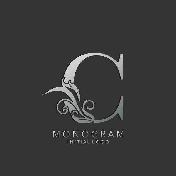 Monogram Luxury Letter Logo Icona Concetto Design Vettoriale Con Natura — Vettoriale Stock