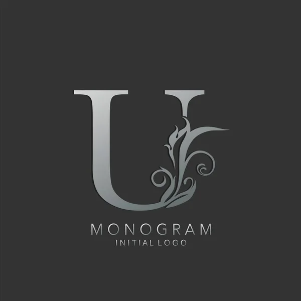 Monograma Luxo Carta Logotipo Ícone Conceito Design Vetorial Com Prata —  Vetores de Stock