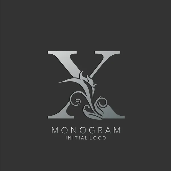 Monograma Luxo Carta Logotipo Ícone Conceito Design Vetorial Com Prata — Vetor de Stock