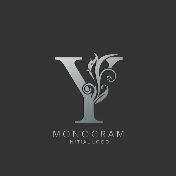 Monogram Luxury Letter Logo Icona Concetto Design Vettoriale Con Natura — Vettoriale Stock