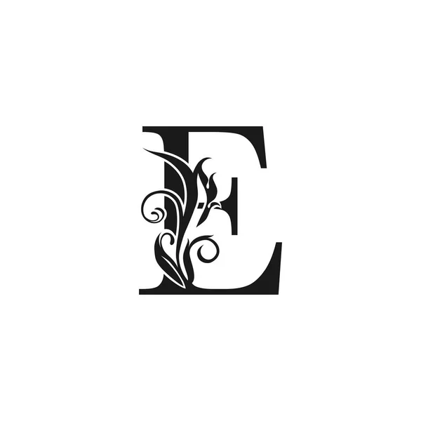 Monogramme Luxe Lettre Icône Logo Simple Concept Design Luxe Feuilles — Image vectorielle