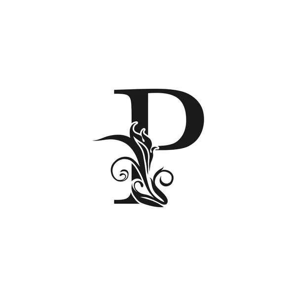 Lambang Monogram Luxury Letter Konsep Desain Sederhana Daun Bunga Dengan - Stok Vektor