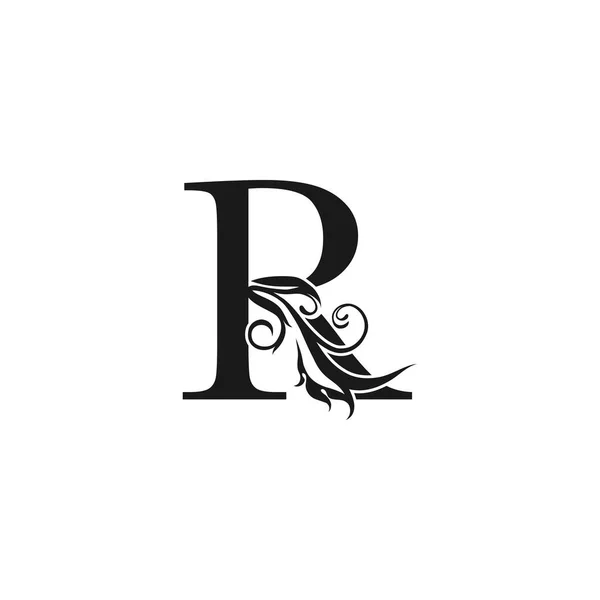 Monograma Luxury Letter Logotipo Ícone Simples Conceito Design Luxo Folhas — Vetor de Stock