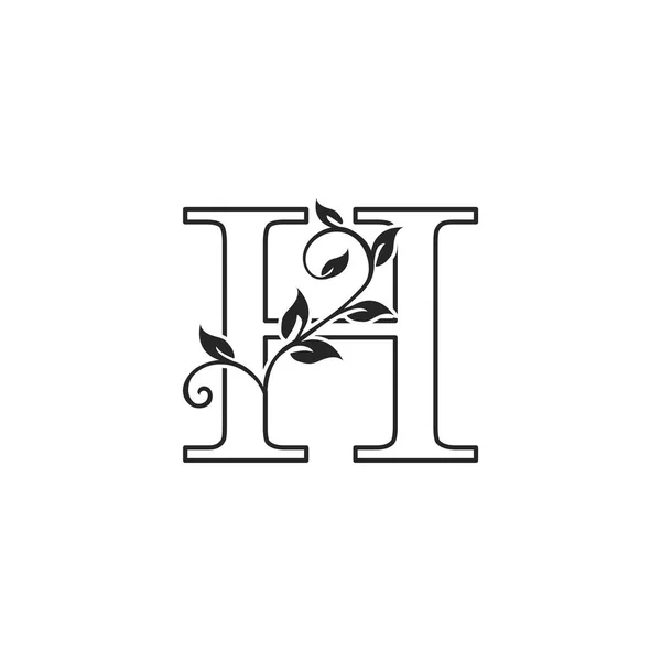 Nature Floral Anfangsbuchstaben Logo Symbol Monogramm Luxus Blumenblätter Mit Brief — Stockvektor