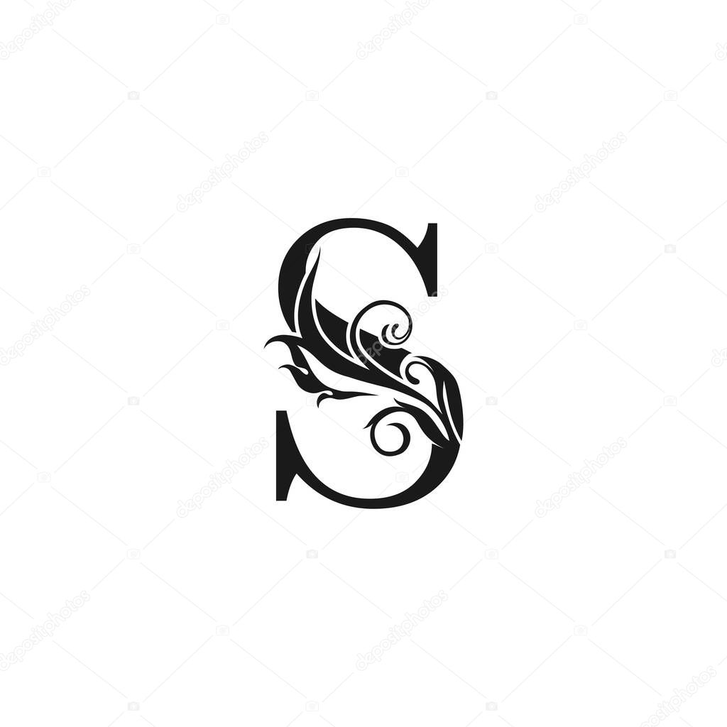 Monogram Luxury Letter S logo icon. Simple luxury design concept floral leaves with letter S logo icon with monogram color for luxuries business or more company identity.