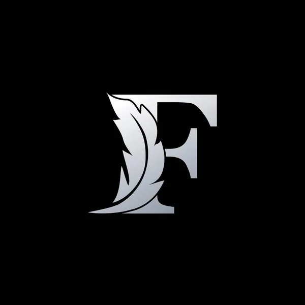 Lettre Initiale Logo Avec Plume Concept Design Tendance Élément Plume — Image vectorielle