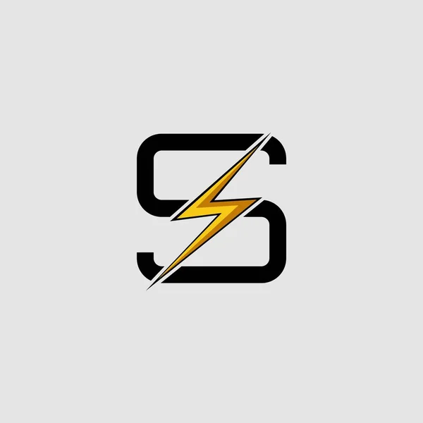 S harfi elektrikli cıvata logosu simgesi. S harfli Soyut Tekno Şimşek Tasarımı .