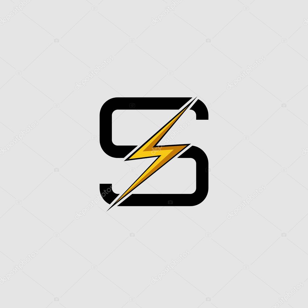 Letter S Electrical Bolt logo icon. Design concept Abstract techno thunder bolt with letter S .