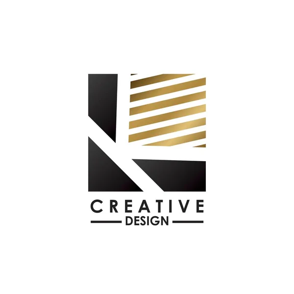 Negatywne Logo Litery Kreatywny Design Kwadratowy Kształt Linia Paskowa Ukrytą — Wektor stockowy