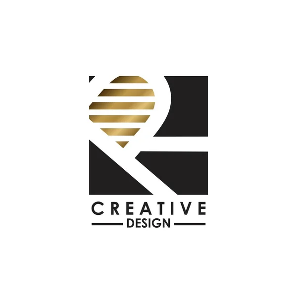 Negatywne Logo Litery Kreatywny Design Kwadratowy Kształt Linia Paskowa Ukrytym — Wektor stockowy