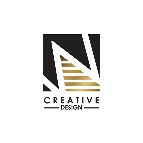 Logotipo Negativo Letra Concepção Design Criativo Forma Quadrada Linha Listra — Vetor de Stock