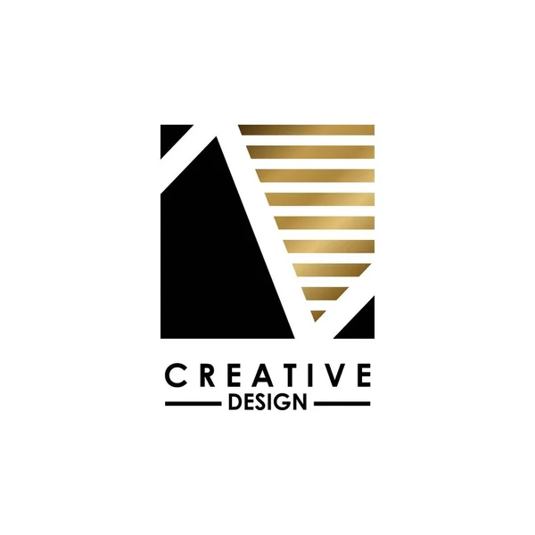 Logo Negativo Letra Del Espacio Diseño Creativo Concepto Forma Cuadrada — Archivo Imágenes Vectoriales