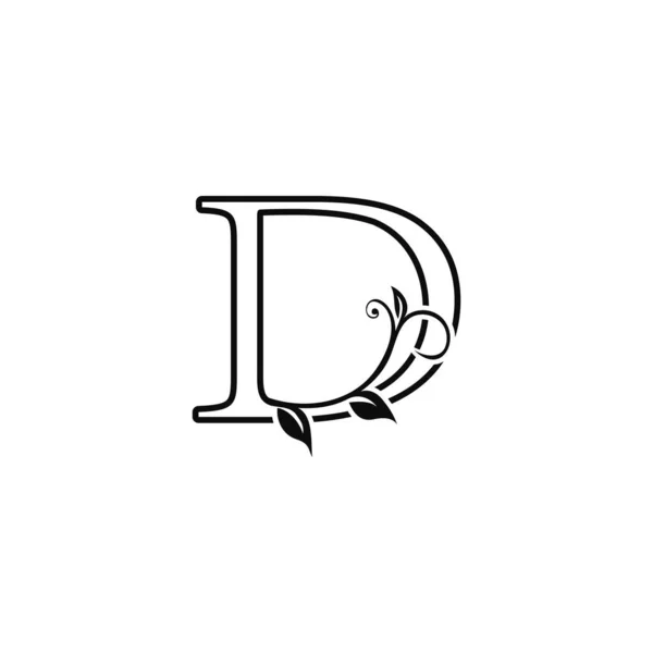Outline Deco Huruf Floral Logo Icon Luxury Huruf Alfabet Untuk - Stok Vektor