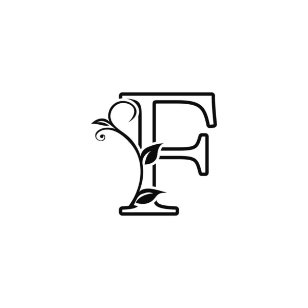 Déco Contour Lettre Florale Logo Icône Police Alphabet Luxe Pour — Image vectorielle