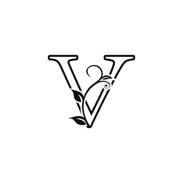 Schiță Deco Literă Florală Logo Icon Font Alfabet Lux Pentru — Vector de stoc