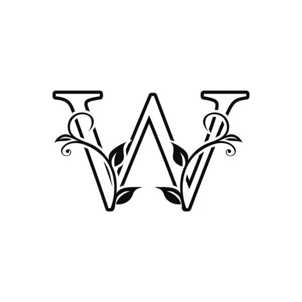 Outline Deco Bloemen Letter Logo Pictogram Luxe Alfabet Lettertype Voor — Stockvector
