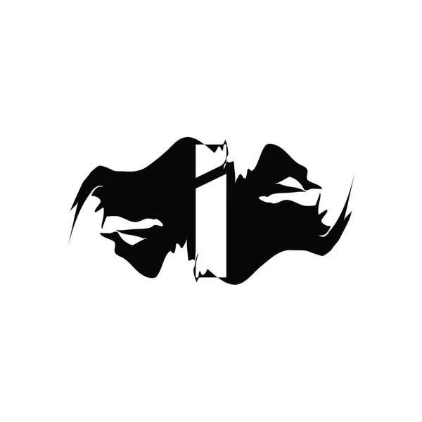 Icona Con Logo Black Splash Letter Abstract Design Concetto Montagna — Vettoriale Stock