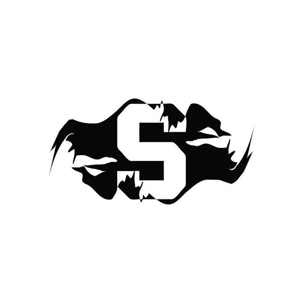Black Splash Letter Logo Icon Abstract Design Concept Mountain Splash — Stock Vector