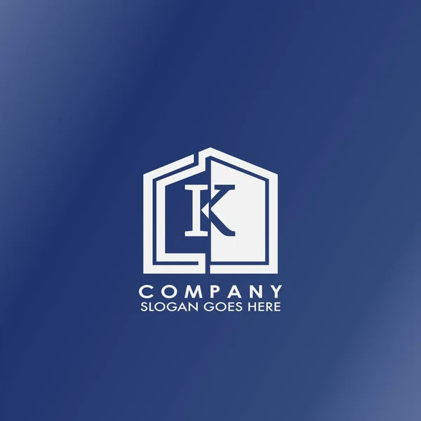 Letter Logo Initial Half Negative Space Letter Design Business Building — Stock Vector