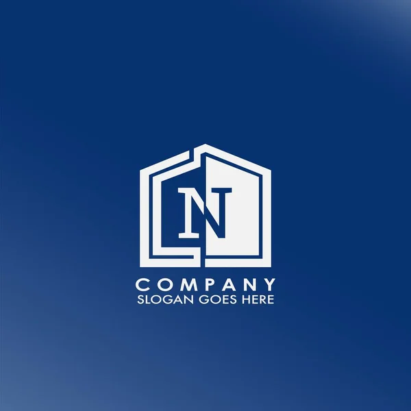 Logotipo Letra Projeto Inicial Letra Espaço Meio Negativo Para Negócio — Vetor de Stock
