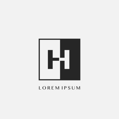 Basit H kare Polygon geometrik logosu. Kare çokgen geometrik vektör tasarımı kavramına sahip monogram renk harfi logosu.
