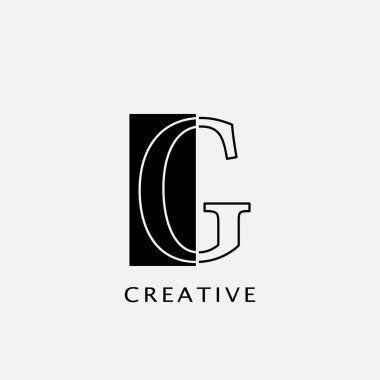 G harfi dikdörtgen çokgen geometrik harf logosu. Dikdörtgen çokgen geometrik vektör tasarım kavramına sahip monogram renk ana hatlı harf logosu.