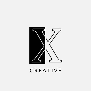 X Harfi Dikdörtgen Çokgen Geometrik harf logosu. Dikdörtgen çokgen geometrik vektör tasarım kavramına sahip monogram renk ana hatlı harf logosu.