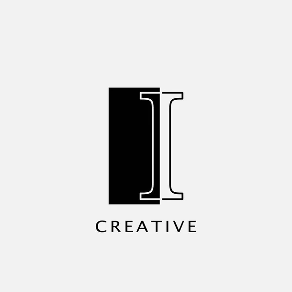 Outline Letter Rectangular Polygon Geometric Letter Logo 모노그램 로고와 Rectangle — 스톡 벡터