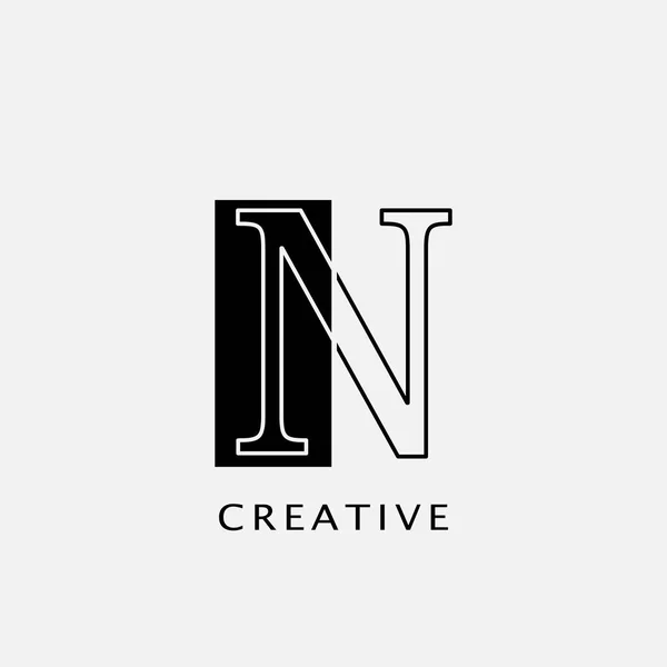 Outline Letter Rectangular Polygon Geometric Letter Logo 모노그램 로고와 Rectangle — 스톡 벡터