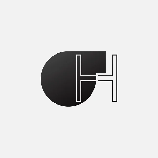 字母H重叠摘要油泵标识图标 略带字母标识的黑油泵形状工业企业图标矢量设计概念 — 图库矢量图片