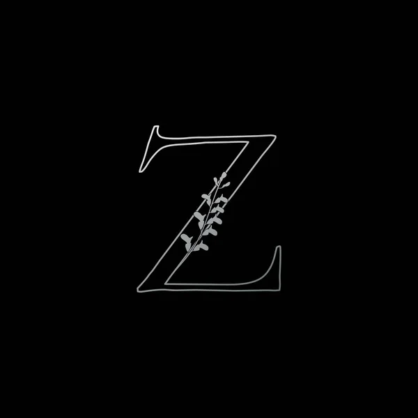 概要文字Zロゴアイコン ヴィンテージデザインコンセプトシンプルな自然花文字Zロゴアイコン — ストックベクタ