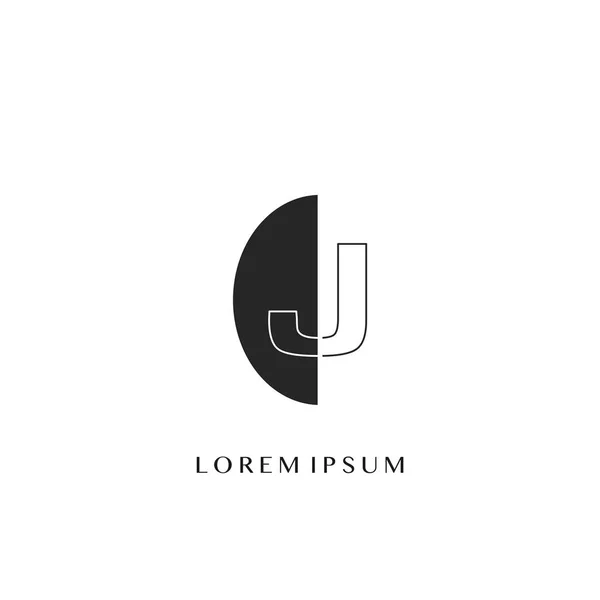 Schéma Lettre Chevauchement Demi Ellipse Polygone Logo Géométrique Monogramme Demi — Image vectorielle