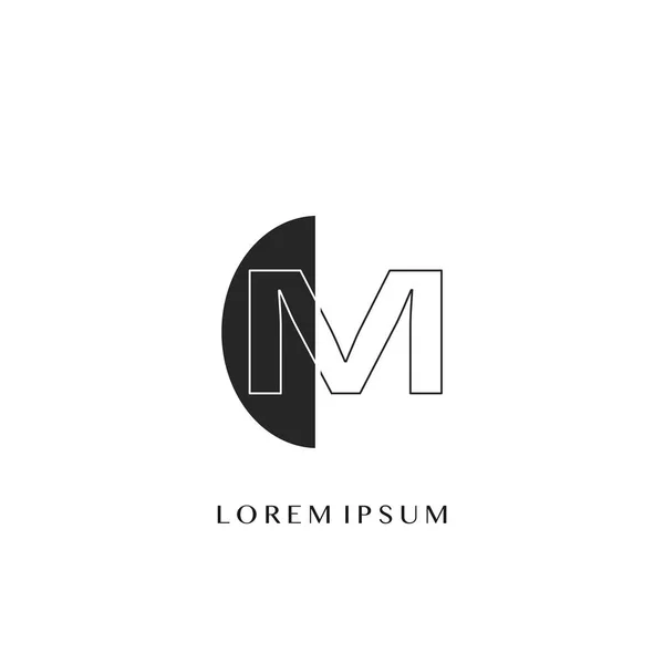 Lettre Aperçu Logo Géométrique Polygone Demi Ellipse Chevauchement Monogramme Demi — Image vectorielle