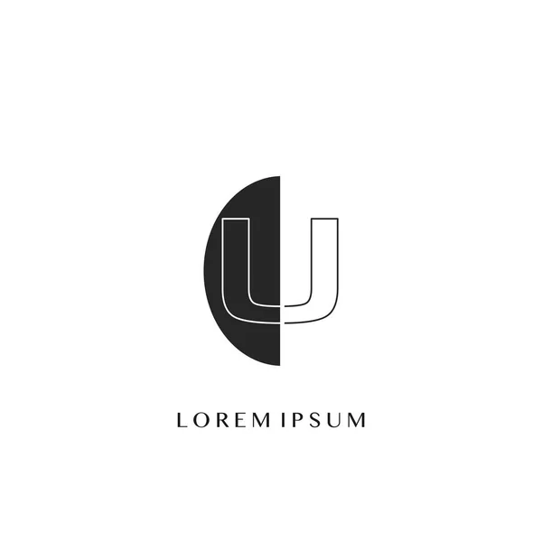 Schéma Lettre Chevauchement Demi Ellipse Polygone Logo Géométrique Monogramme Demi — Image vectorielle