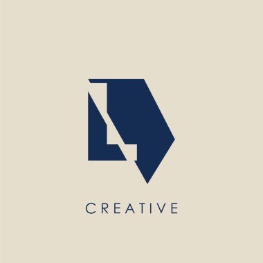 L harfi logosu Geometrik Tekno yarım altıgen. Harf logo simgesiyle vektör tasarımı konsepti geometrik yarım altıgen.