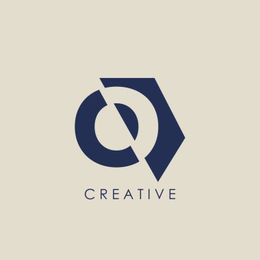 Logo O Harfi Geometrik Tekno Yarı Altıgen. Harf logo simgesiyle vektör tasarımı konsepti geometrik yarım altıgen.