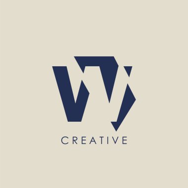 Logo W Harfi Geometrik Tekno Yarı Altıgen. Harf logo simgesiyle vektör tasarımı konsepti geometrik yarım altıgen.