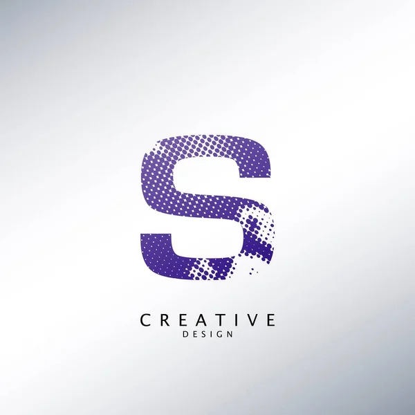 Abstract Halftone Carta Inicial Ícone Logotipo Conceito Design Abstrato Techno — Vetor de Stock