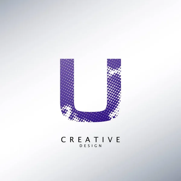 추상적 Halftone Initial Letter Logo Icon Design Conceptual Techno Haltone — 스톡 벡터