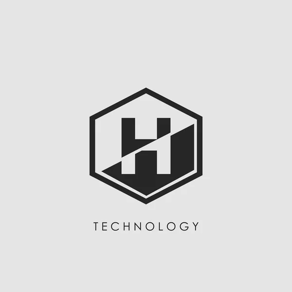 Letter Hexagon Γεωμετρικό Λογότυπο Techno Μονογράφημα Εξάγωνο Γεωμετρικό Περίγραμμα Λογότυπο — Διανυσματικό Αρχείο