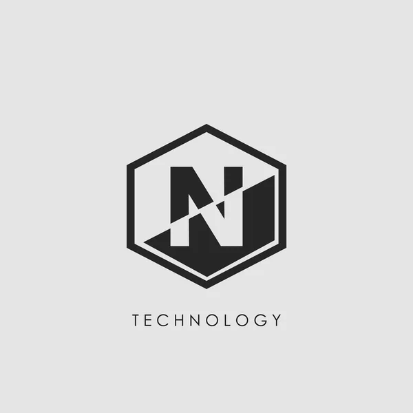 Hexagon Geomedative Techno Logo 약자이다 Monogram Hexagon Geometric Outline Letter — 스톡 벡터