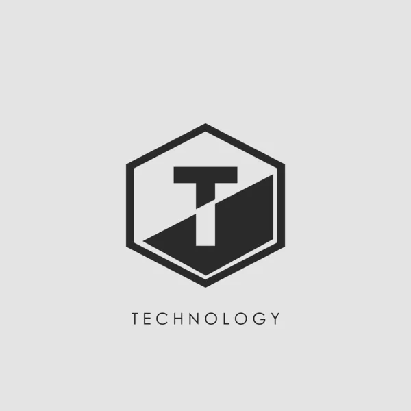 Letter Hexagon Geomedative Techno Logo Monogram Hexagon Geometric Outline Letter — 스톡 벡터