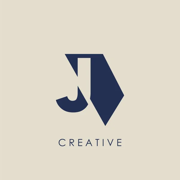 Logo J Harfi Geometrik Tekno Yarı Altıgen. Harf logo simgesiyle vektör tasarımı konsepti geometrik yarım altıgen.