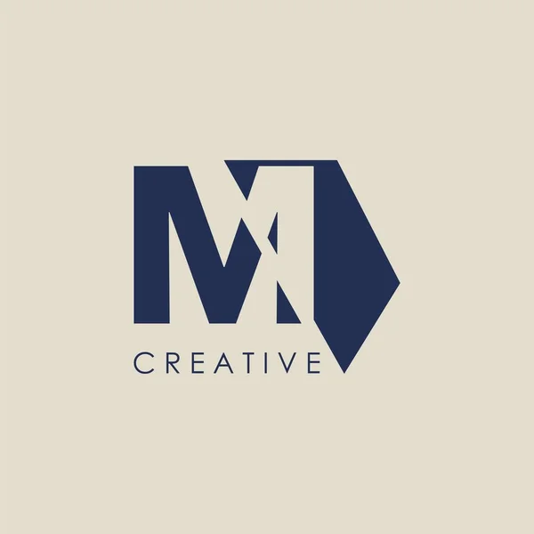 Logo M Harfi Geometrik Tekno Yarı Altıgen. Harf logo simgesiyle vektör tasarımı konsepti geometrik yarım altıgen.
