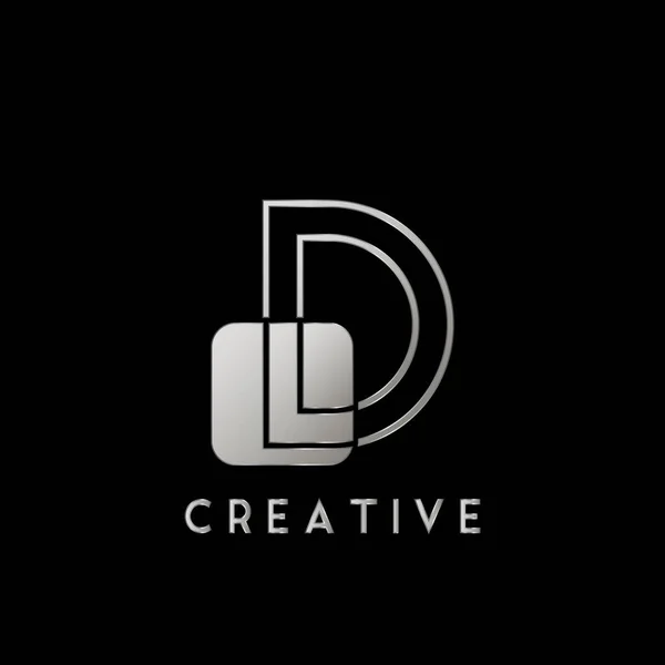 Overlap Outline Logo Letter Technology Rounded Square Shape Vector Design — 스톡 벡터